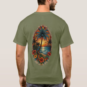 "Monterey Tropics: Tattoo-Inspired T-Shirt Art"