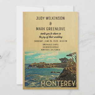 Monterey Wedding Invitation Vintage Mid-Century