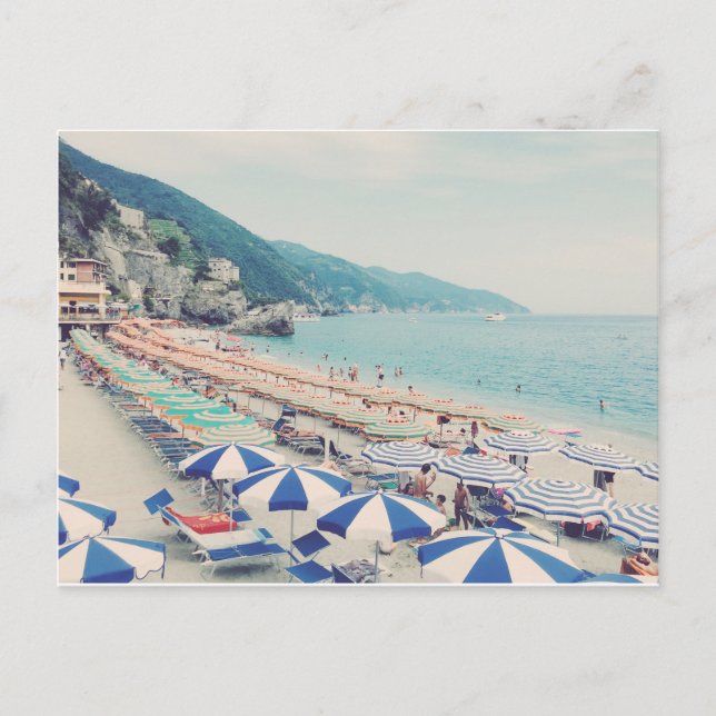 Monterosso Cinque Terre Italy Beach Scenic Photo Postcard (Front)