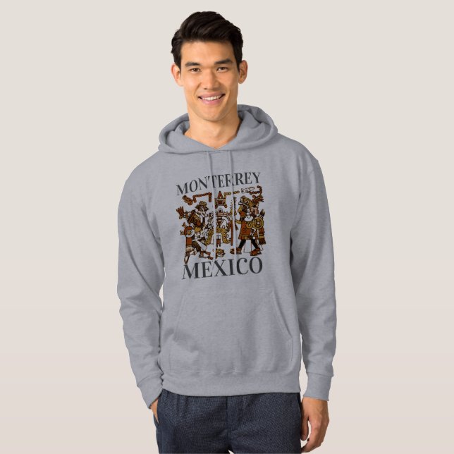 Monterrey Mexico Aztec Design, men's #2 Hoodie (Front Full)