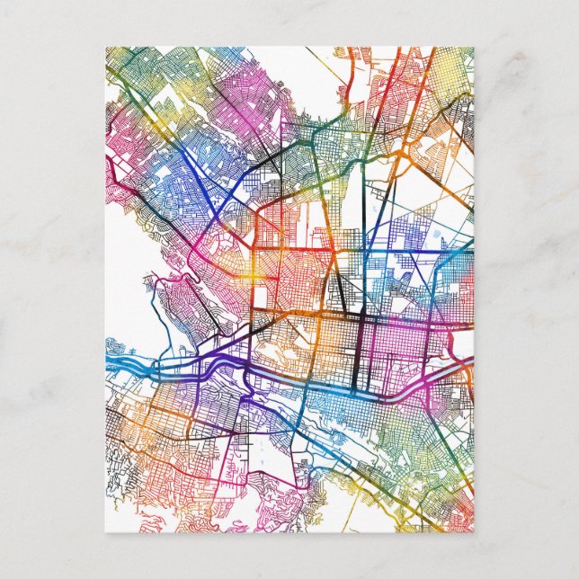 Monterrey Mexico City Map Postcard (Front)