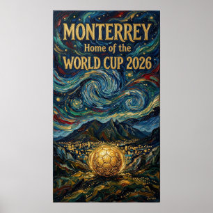 Monterrey Soccer Art 2026 Stadium Design Poster