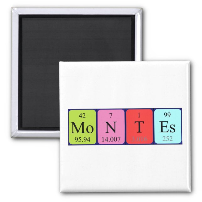 Montes periodic table name magnet (Front)