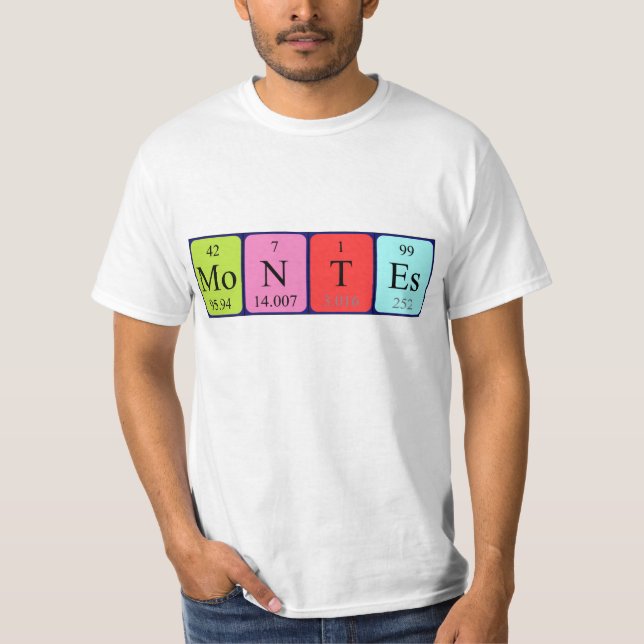 Montes periodic table name shirt (Front)