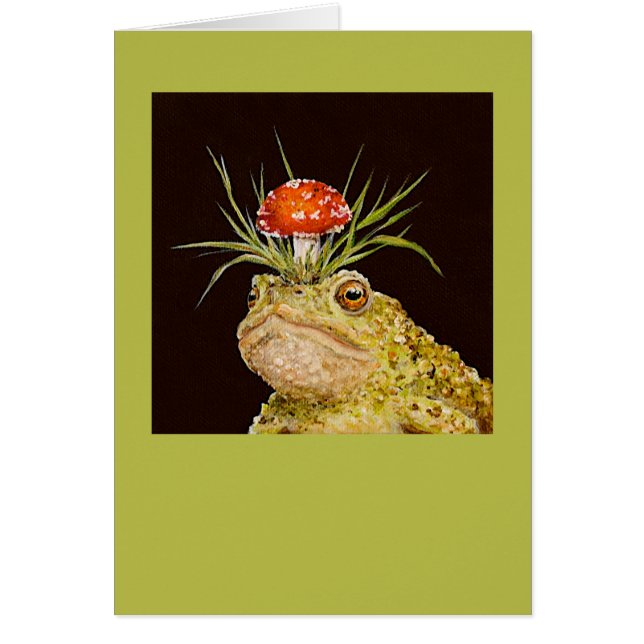 Montesque the toad with toadstool hat card (Front)