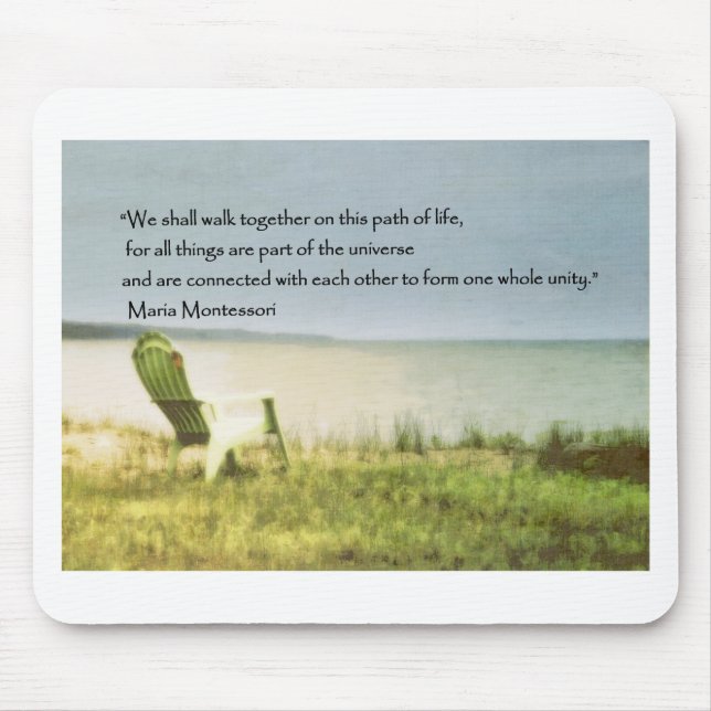 montessori beach scene quote mouse mat (Front)