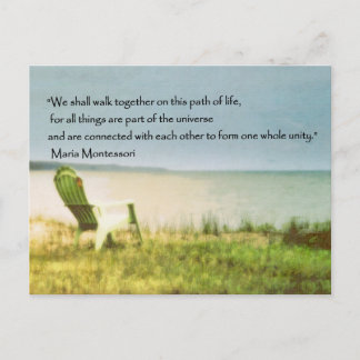 montessori beach scene quote postcard