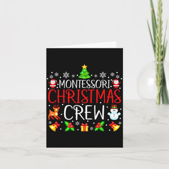 Montessori Christmas Crew Matching Xmas  Card (Front)