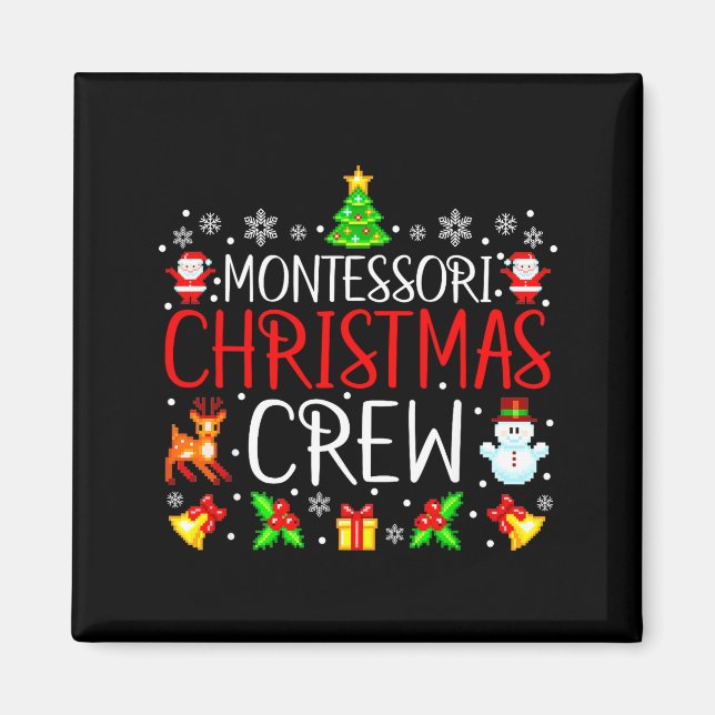 Montessori Christmas Crew Matching Xmas  Magnet (Front)