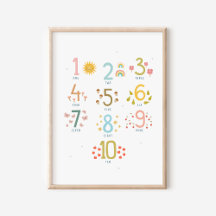 Montessori Counting to 10 Print Poster