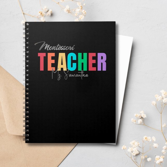 Montessori Teacher Colourful Personalised  Notebook (Creator Uploaded)