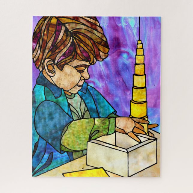 Montessori Yellow Knobless Cylinder Puzzle (Vertical)