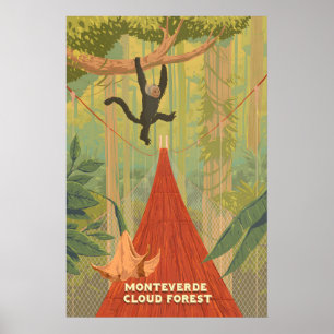 Monteverde Cloud Forest Costa Rica Travel Poster