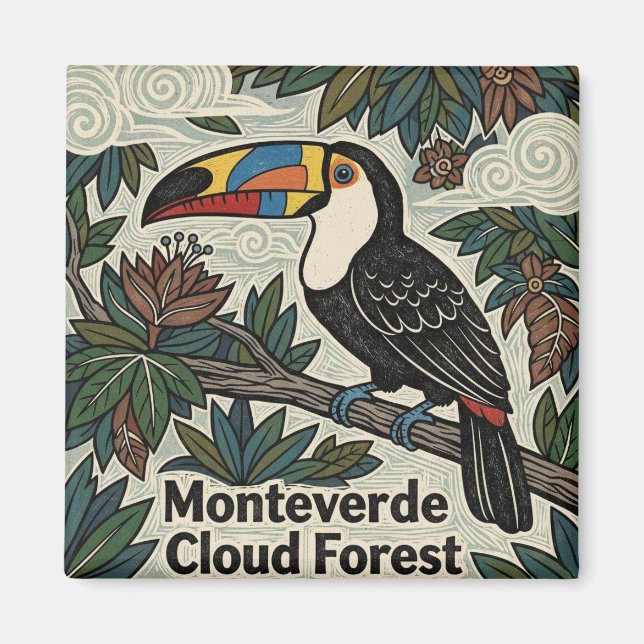 Monteverde Cloud Forest Toucan Costa Rica Magnet (Front)