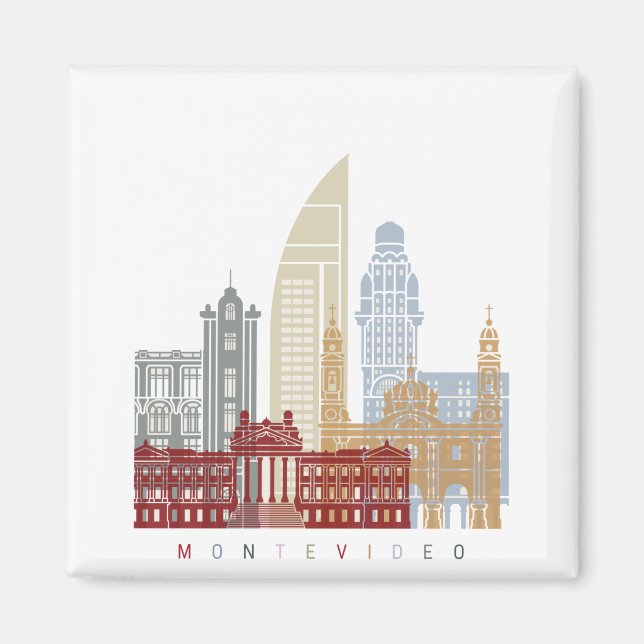 Montevideo skyline poster magnet (Front)