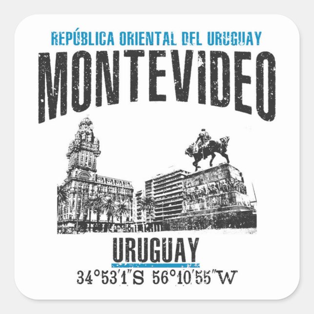 Montevideo Square Sticker (Front)