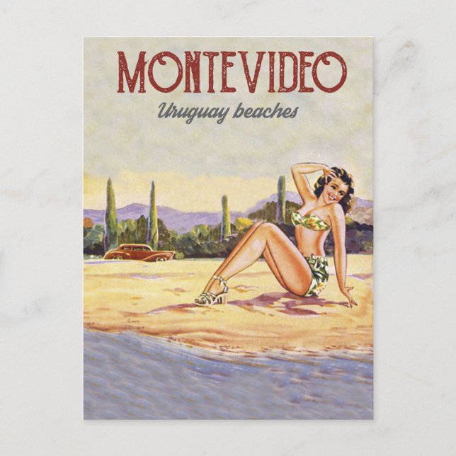 Montevideo, Uruguay Beach Postcard (Front)