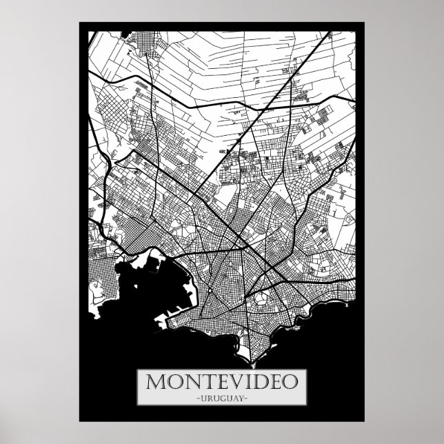Montevideo Uruguay City Map Poster (Front)