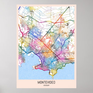 Montevideo Uruguay City Map Poster