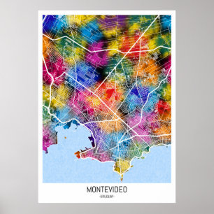 Montevideo Uruguay City Map Poster