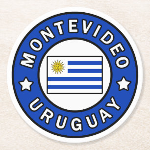 Montevideo Uruguay Round Paper Coaster