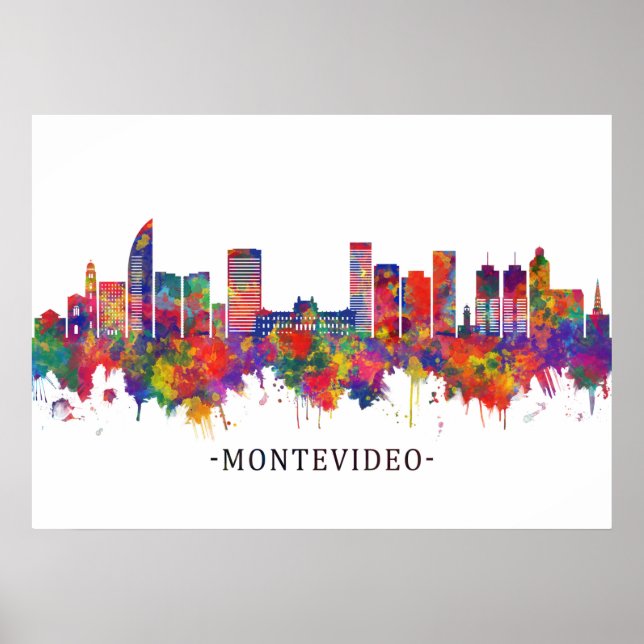 Montevideo Uruguay Skyline Poster (Front)