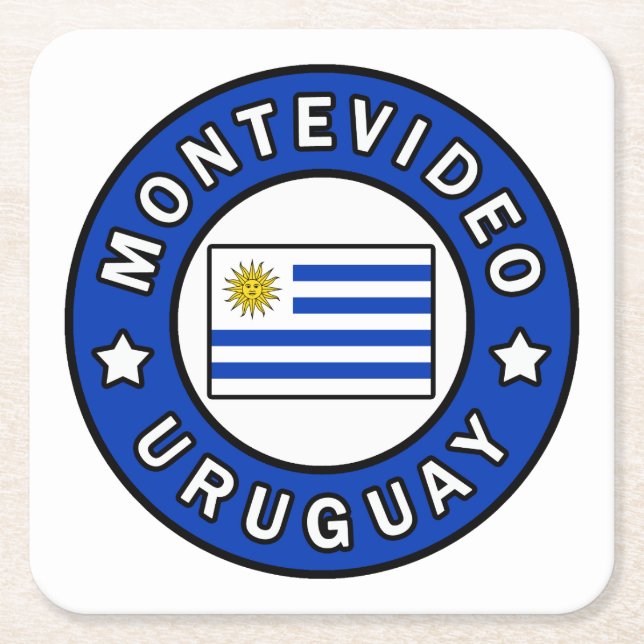 Montevideo Uruguay Square Paper Coaster (Front)