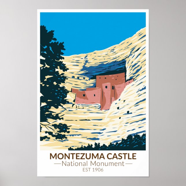 Montezuma Castle National Monument Arizona Vintage Poster (Front)