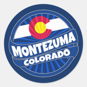 Montezuma Colorado flag burst stickers