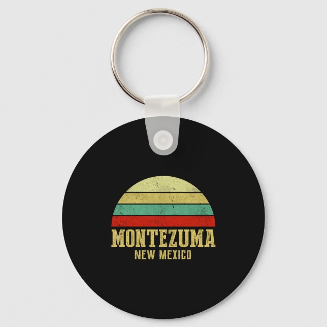 Montezuma New Mexico Vintage Retro Sunset  Key Ring (Front)