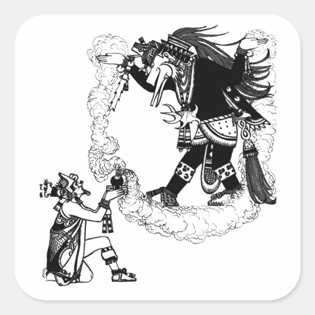 Montezuma Offering Ancient Mexico Art Square Sticker (Front)