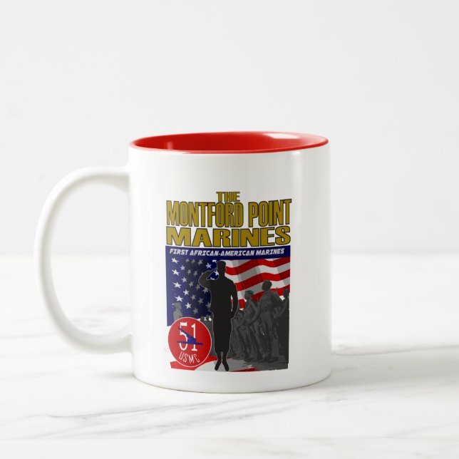 MONTFORD POINT MARINES: First African-American Mar Two-Tone Coffee Mug (Left)
