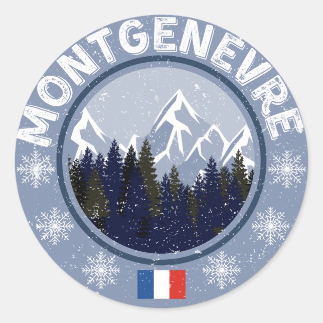 Montgenèvre Ski resort Classic Round Sticker (Front)