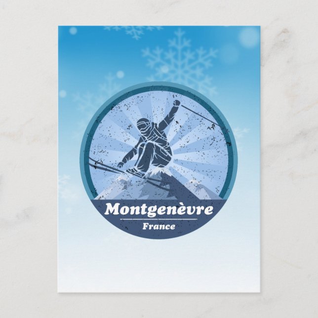 Montgenèvre Ski resort - Skier Postcard (Front)