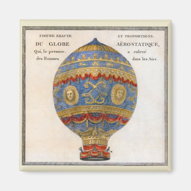 Montgolfier Brothers Hot Air Balloon Magnet (Front)