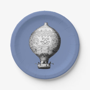 Montgolfier Vintage Hot Air Balloon Paper Plate