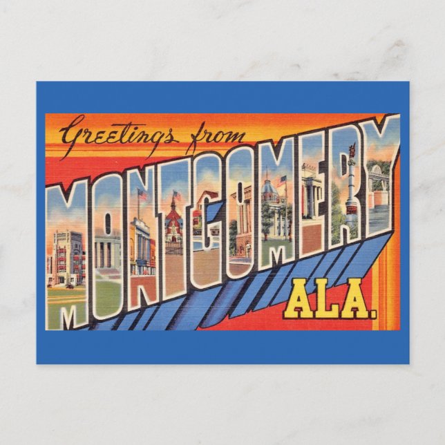 Montgomery AL Retro Greeting Postcard (Front)