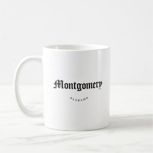 Montgomery Alabama Black Font Coffee Mug