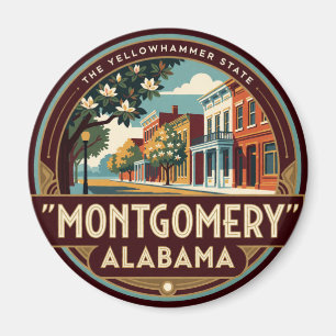 Montgomery Alabama Capital Retro Travel Memory Magnet