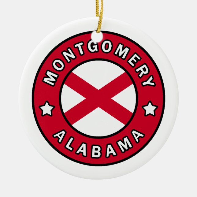 Montgomery Alabama Ceramic Tree Decoration (Front)
