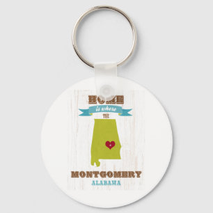 Montgomery, Alabama Map – Home Is Where The Hear Key Ring