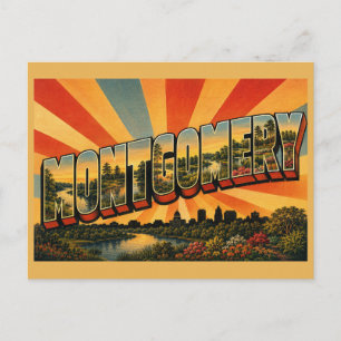 Montgomery Alabama River Garden Vintage Art Postcard