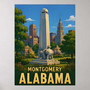Montgomery Alabama Travel Gift Poster