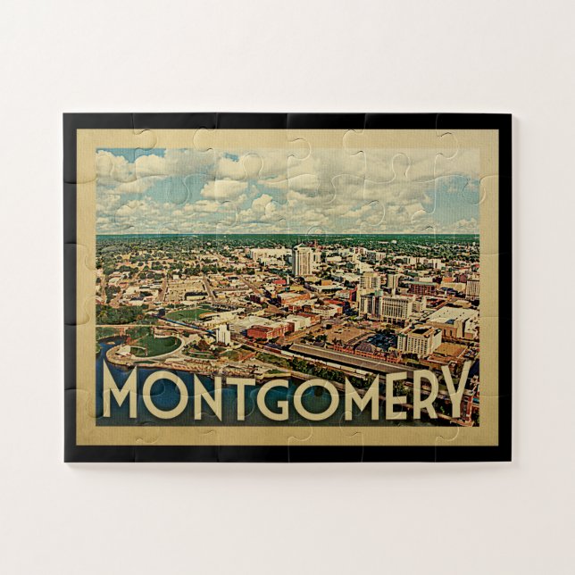 Montgomery Alabama Vintage Travel Jigsaw Puzzle (Horizontal)