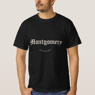 Montgomery Alabama White Font T-Shirt