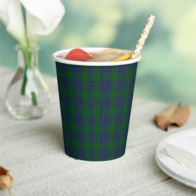 Montgomery Clan Tartan Plaid Paper Cups (Insitu)