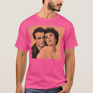 Montgomery Clift And Elizabeth Taylor In Orange T-Shirt