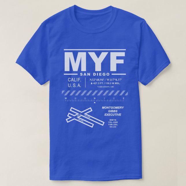 Montgomery - Gibbs Executive Airport MYF T-Shirt (Design Front)