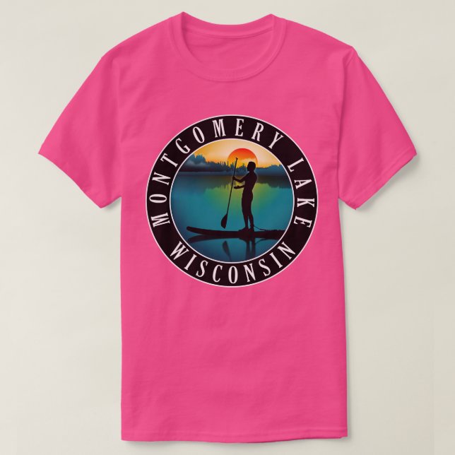 Montgomery Lake Wisconsin Paddleboarding T-Shirt (Design Front)