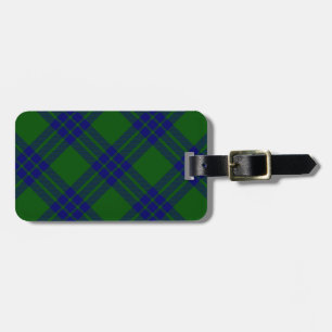Montgomery tartan green blue plaid luggage tag
